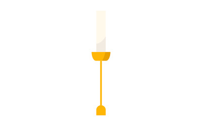 Kuželová svíčka v držáku poloplochý barevný vektorový objekt