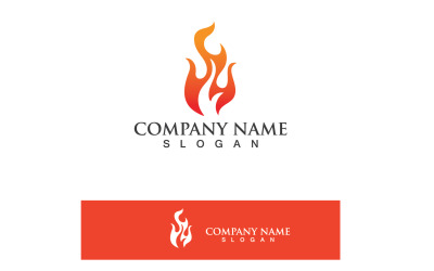 Llama de fuego Ho Burn Logo y símbolo Vector V11
