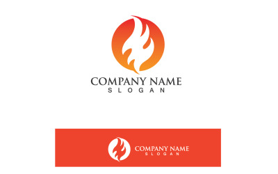 Llama de fuego Ho Burn Logo y símbolo Vector V15