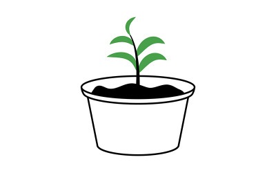 Planter des semis dans un objet vectoriel de couleur semi-plat conteneur