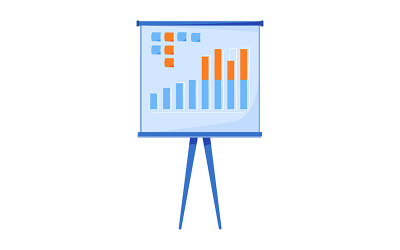Professioneel displaybord met grafische semi-egale kleur vectorobject