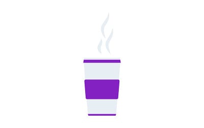 Taza de café para llevar objeto de vector de color semi plano