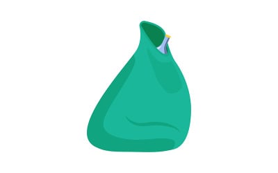Vuilniszak met plastic flessen semi-egale kleur vectorobject