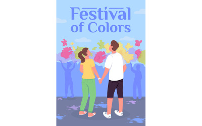Festival der Farben Poster flache Vektorvorlage
