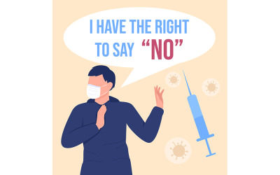 Maquete de postagem de mídia social anti vaxxer