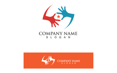 Ręka Hope Care Pomoc Logo I Symbol Wektor V7
