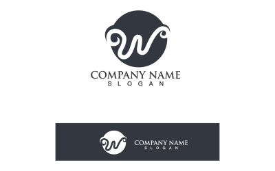 W İş Harfi Logo Vektör Öğesi V2