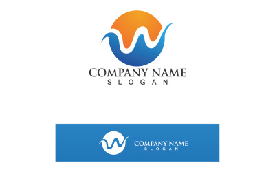 W Lettre d&amp;#39;affaires Logo Vector Element V3