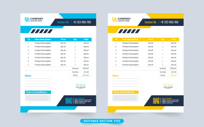 Billing paper and invoice template