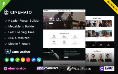 Cinemato - Movie Studio och Film Maker WordPress-tema