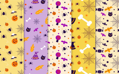 Halloween pattern bundle template vector