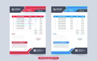 Minimal invoice template and voucher