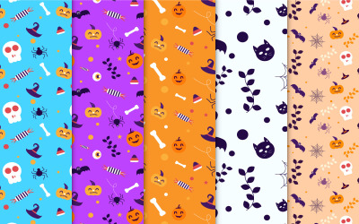 Scary Halloween pattern bundle vector