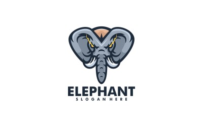 Elefánt Egyszerű Mascot Logo Design