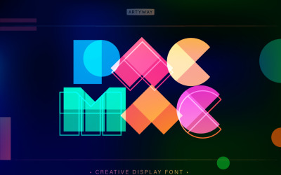 Geometric shapes color creative font