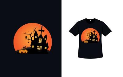 Halloweenowa przerażająca koszulka Vector Design