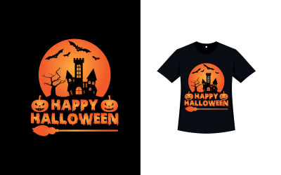 Halloweenowa stylowa koszulka Vector Design