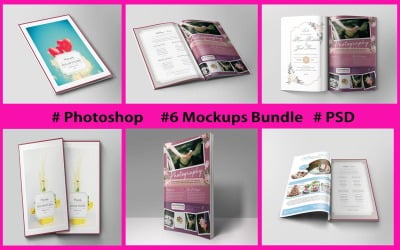 Maketa knihy | Šablona obálky časopisu PSD | Mock-up notebooku | Maketa brožury | Obal knihy