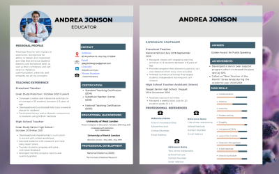 MODERN EDUCATOR RESUME TEMPLATE