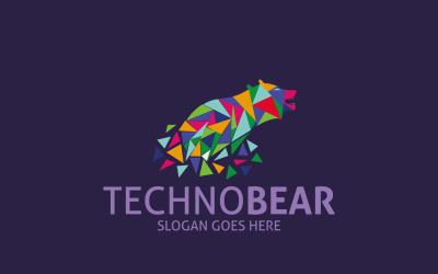 Modern Techno Bear Logo Template