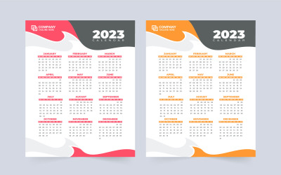 Vector de plantilla de papelería de calendario 2023