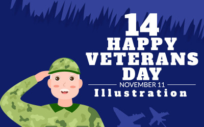 14 Veteránok Napja tervezési illusztráció