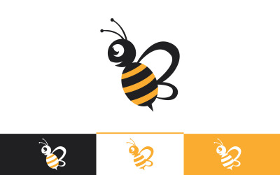 Vetor de modelo de logotipo de abelha criativa