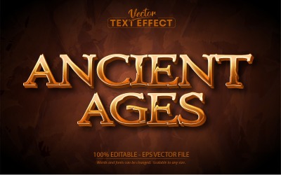 Antichità - Effetto testo modificabile, stile testo medievale, illustrazione grafica