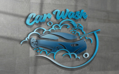 Biltvätt företag logotyp mall