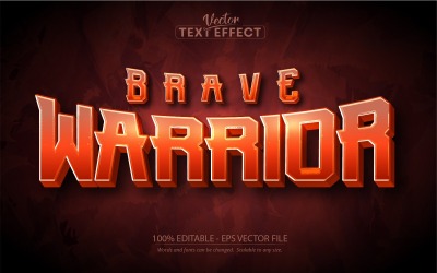 Brave Warrior - redigerbar texteffekt, medeltida textstil, grafikillustration