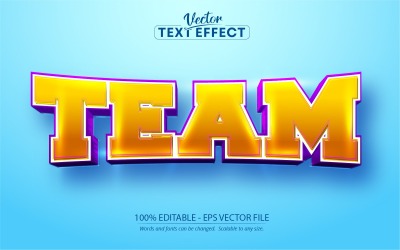 Equipo: efecto de texto editable, estilo de texto de baloncesto y equipo, ilustración gráfica
