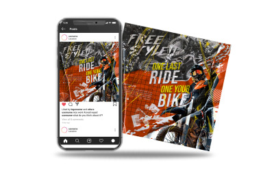 instagram post mídia social corrida de motos