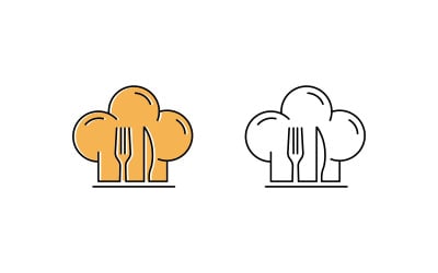 Logo de restaurant avec icône cuillère et fourchette V3