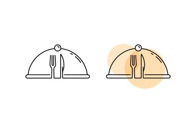 Logotipo do restaurante com ícone de colher e garfo V2