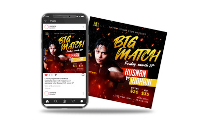publicación de instagram espectáculo de boxeo cuadrado en redes sociales
