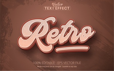 Retro - Effetto di testo modificabile, stile di testo vintage e retrò anni &amp;#39;80, illustrazione grafica