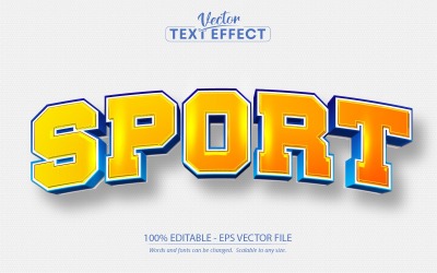 Sport - edytowalny efekt tekstowy, styl tekstu piłkarskiego i drużynowego, ilustracja graficzna