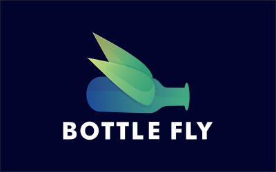 BOTTLE FLY GRADIENT LOGO VORLAGE
