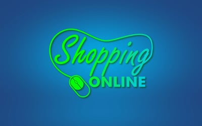 Boutique en ligne et modèle de thème vert de conception de logo d'achat