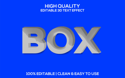 Caixa | Estilo de texto de caixa 3D | Efeito de texto Psd editável em caixa | Estilo de fonte PSD caixa moderna
