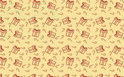 Christmas pattern on golden background