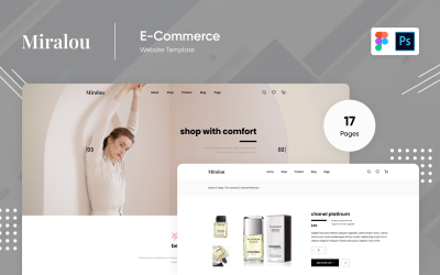 Miralou Ten - Tema eCommerce del negozio di cosmetici Figma e Photoshop Design