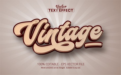 Vintage - redigerbar texteffekt, vintage och retro 70-talets 80-talstextstil, grafikillustration