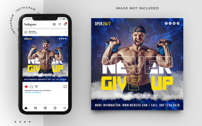 Diseño de plantilla de banner de gimnasio y fitness de redes sociales