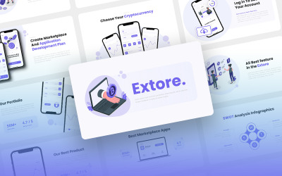Extore – mobilalkalmazás és SAAS PowerPoint sablon