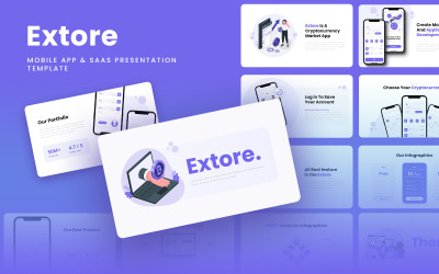 Extore - Modelo de Google Slides de aplicativo para dispositivos móveis e SAAS