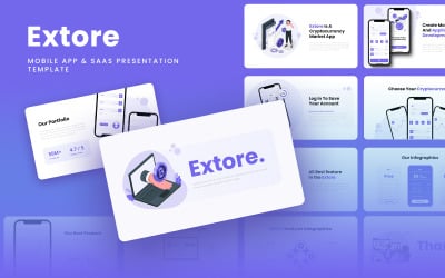 Extore - 移动应用和 SAAS 谷歌幻灯片模板