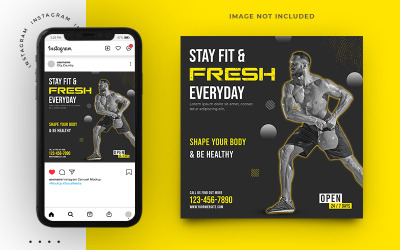 Fitness e palestra Social Media Instagram Post Banner Template Design