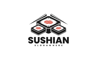 Modèle de logo simple de sushi