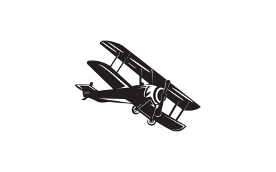 Diseño de avión plano moderno negro
